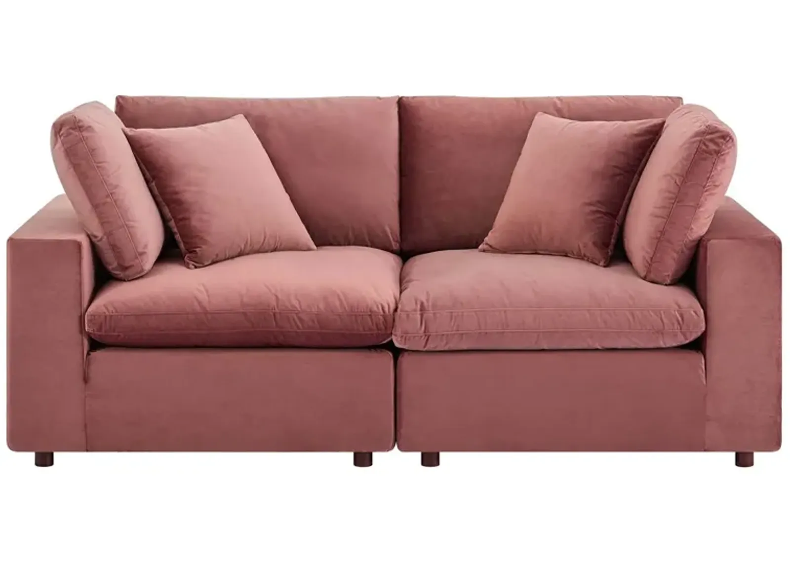 Commix Down Filled Overstuffed Performance Velvet Loveseat