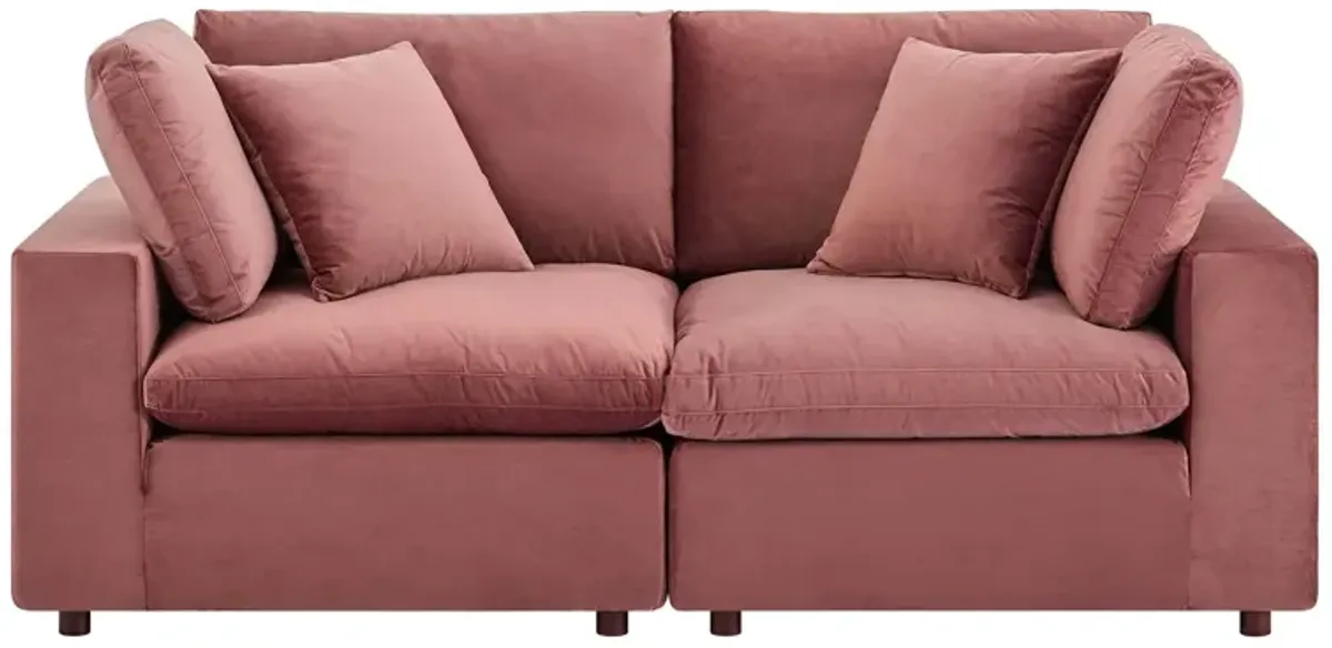 Commix Down Filled Overstuffed Performance Velvet Loveseat