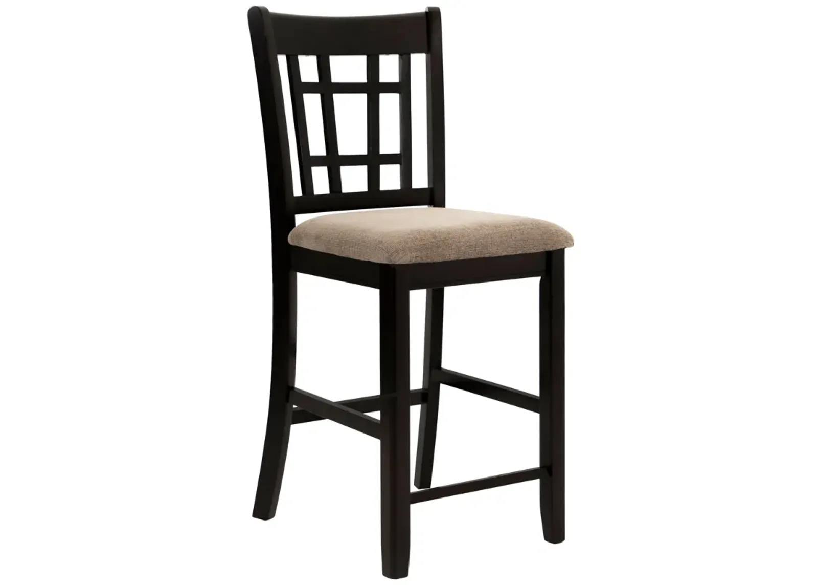 Lavon Lattice Back Counter Stools Tan and Espresso (Set of 2)