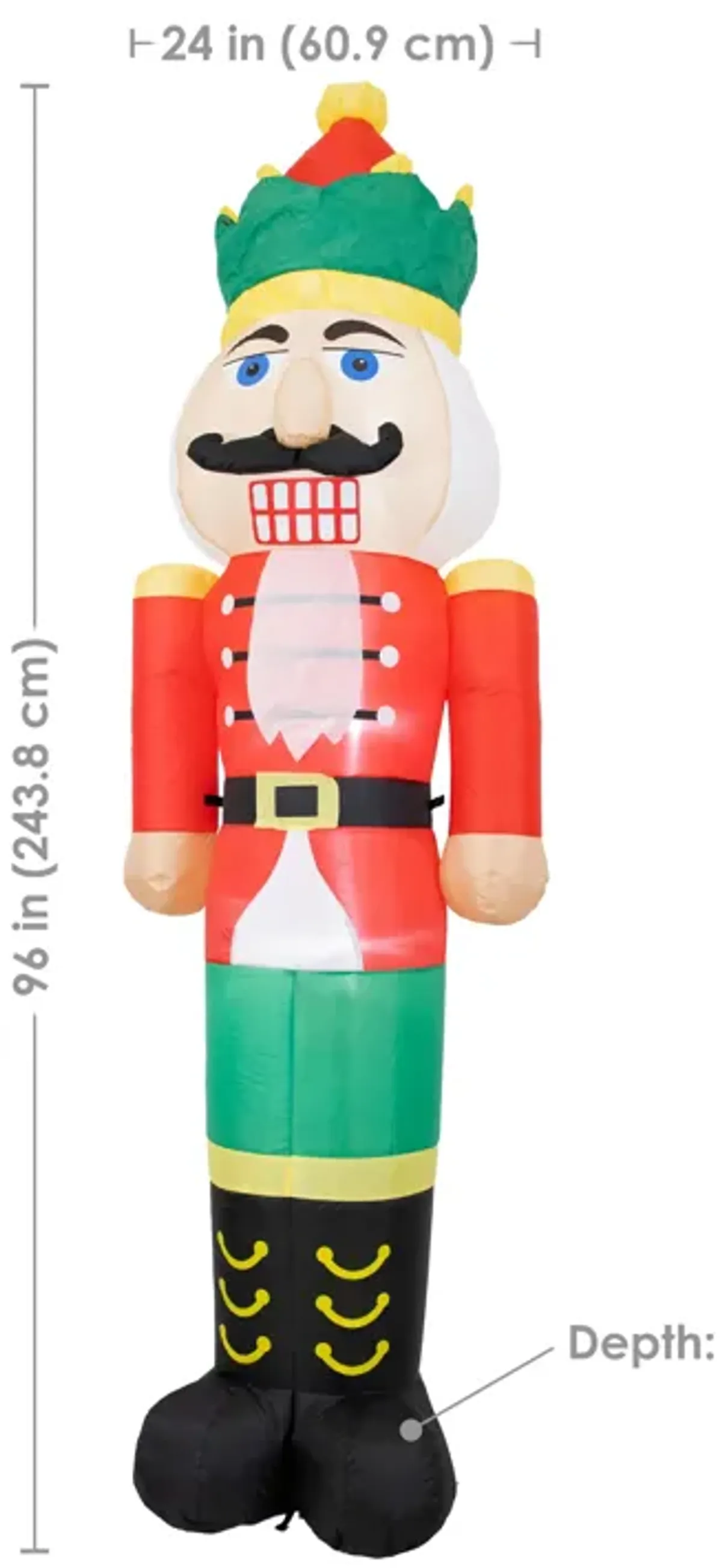 Sunnydaze 8 ft Nathaniel the Nutcracker Inflatable Christmas Decoration