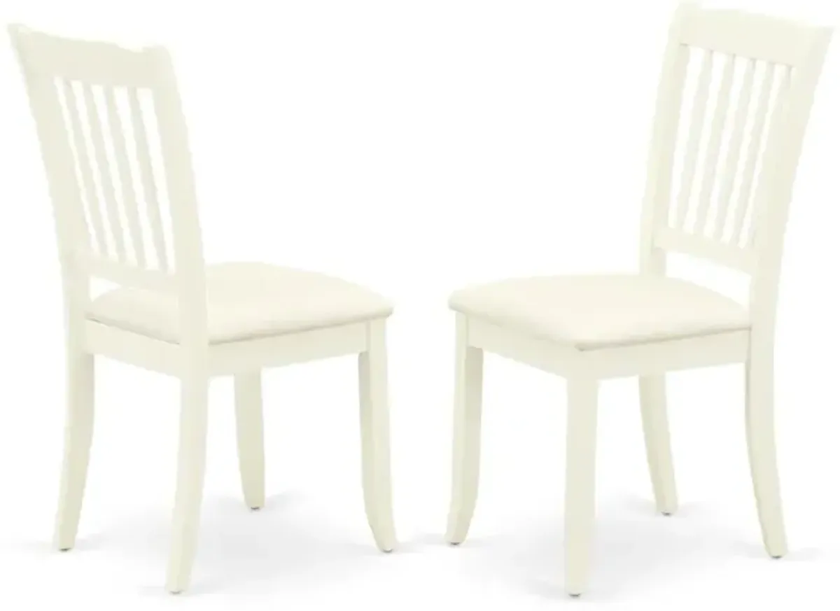 East West Furniture Dining Chair Linen White, DAC-LWH-C