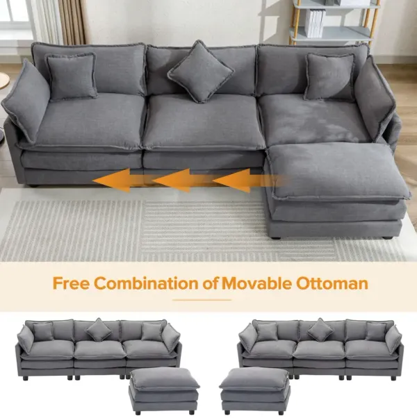 Streamdale 112.2" L-Shape Chenille Upholstered Sofa