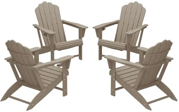 WestinTrends Outdoor Patio HDPE Adirondack Chairs With Cup Holders (Set of 4)