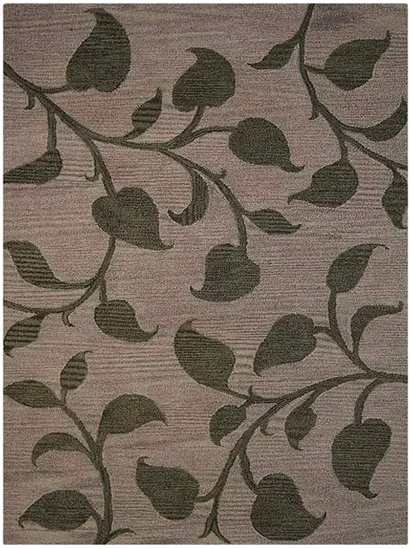 RUGSOTIC CARPETS HAND TUFTED WOOL ECO-FRIENDLY AREA RUGS  - 5'x8', Rectangle Shape, Beige & Green, Floral Modern Design, High Pile Thick Handmade Area Rugs for Living Room, Bed Room (K00908)