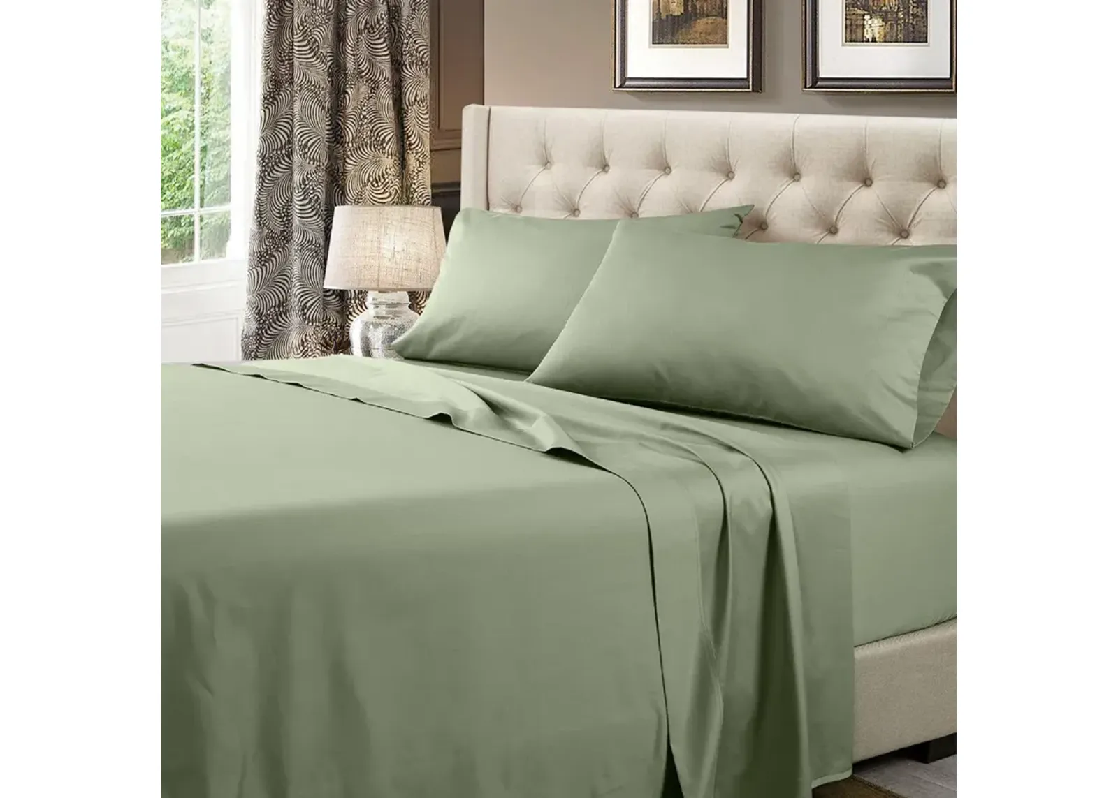 Egyptian Linens Solid 600 Thread Count Cotton Sheets Set.