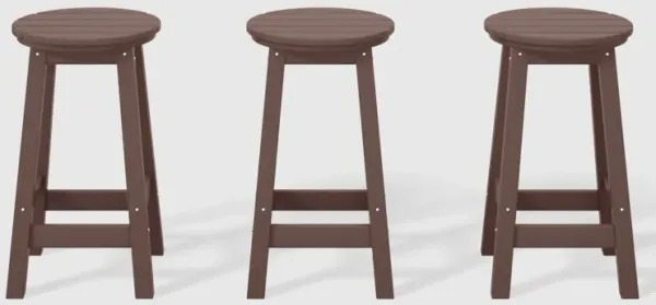 WestinTrends 24" HDPE Outdoor Patio Round Counter Height Bar Stool Set of 3