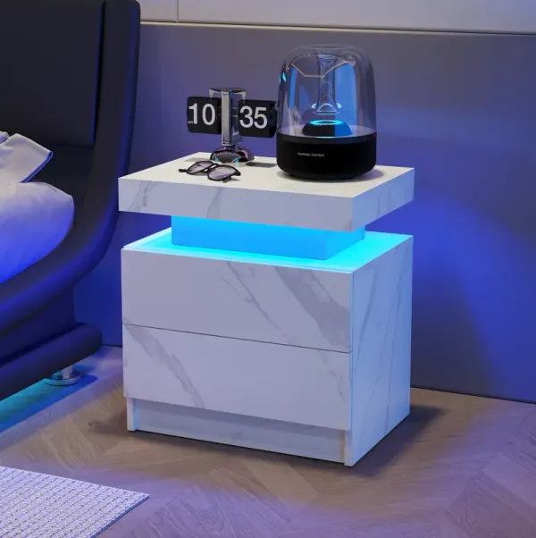 Streamdale Modern & Decorative LED End Table with Adjustable Lights