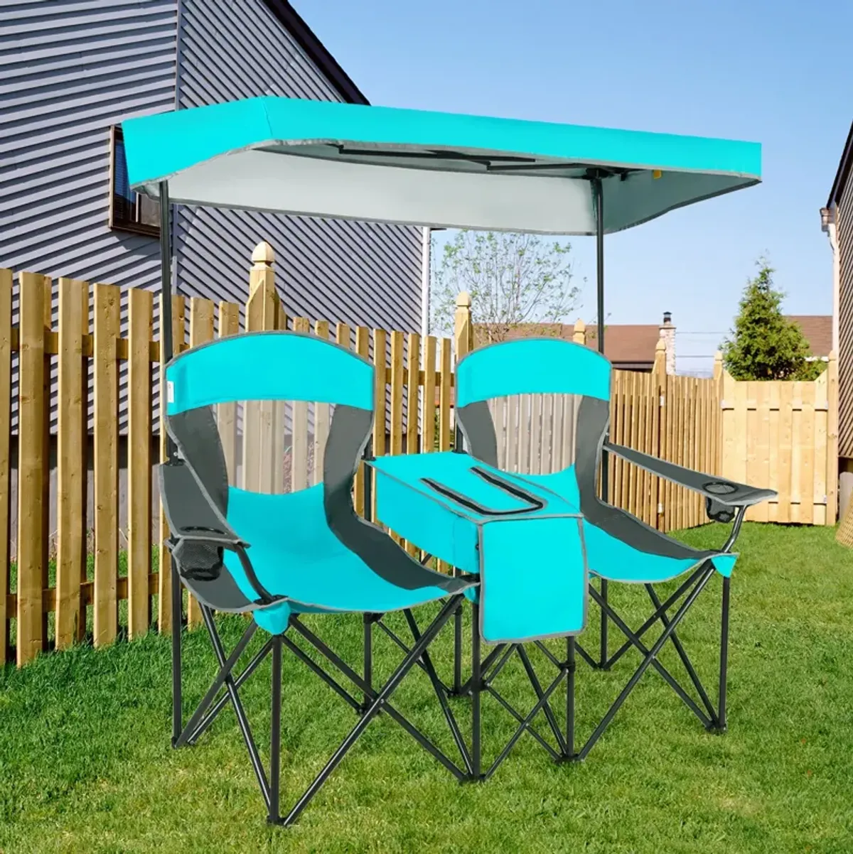 Portable Folding Camping Canopy Chairs with Cup Holder