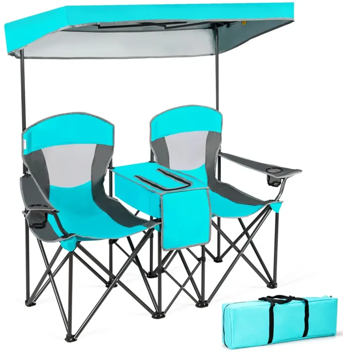 Portable Folding Camping Canopy Chairs with Cup Holder