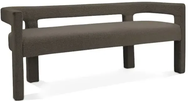 Meridian Furniture Athena Brown Boucle Fabric Bench