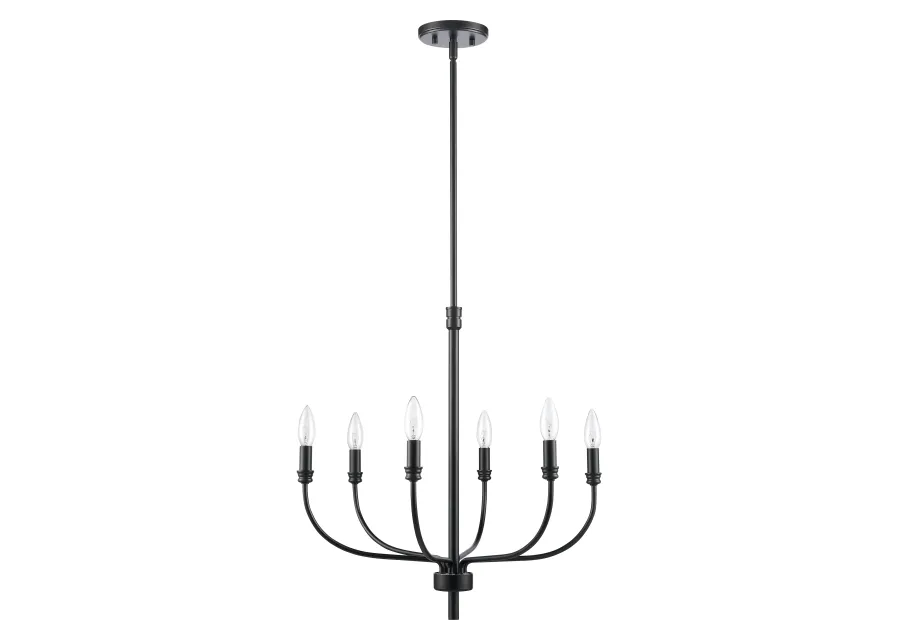 Newland 21'' Wide 6-Light Black Chandelier