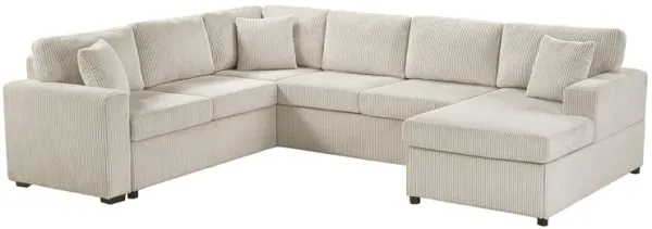 Merax U-Shaped Sofa with a Chaise Lounge and Three Soft Throw Pillows