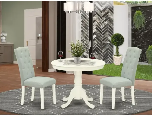 East West Furniture Dining Room Set Linen White