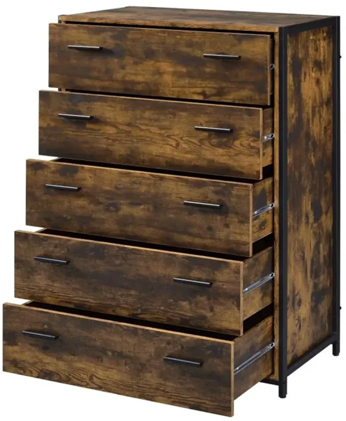 Juvanth Chest In Rustic Oak & Black Finish