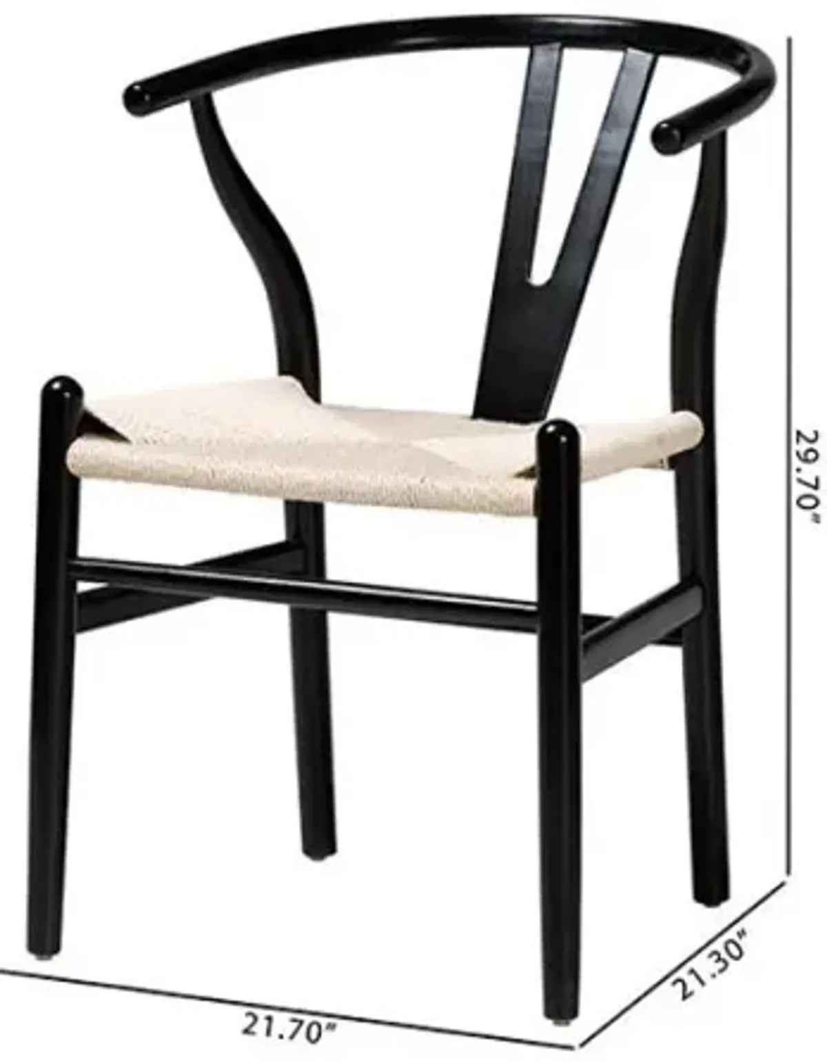 Baxton Studio Paxton Modern Black Finished Wood 2-Piece Dining Chair Set