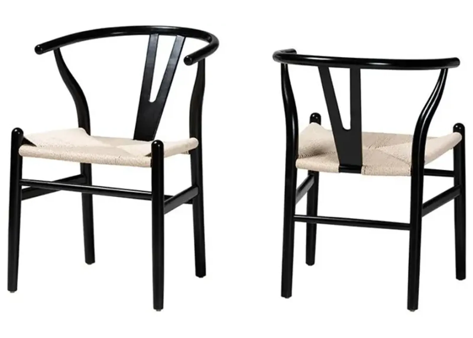 Baxton Studio Paxton Modern Black Finished Wood 2-Piece Dining Chair Set