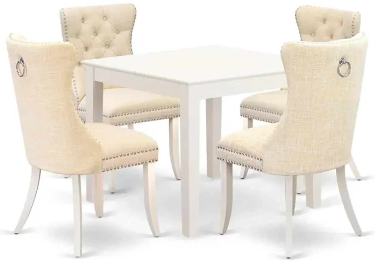 5 Piece Dinette Set for Small Spaces Contains a Square Dining Table