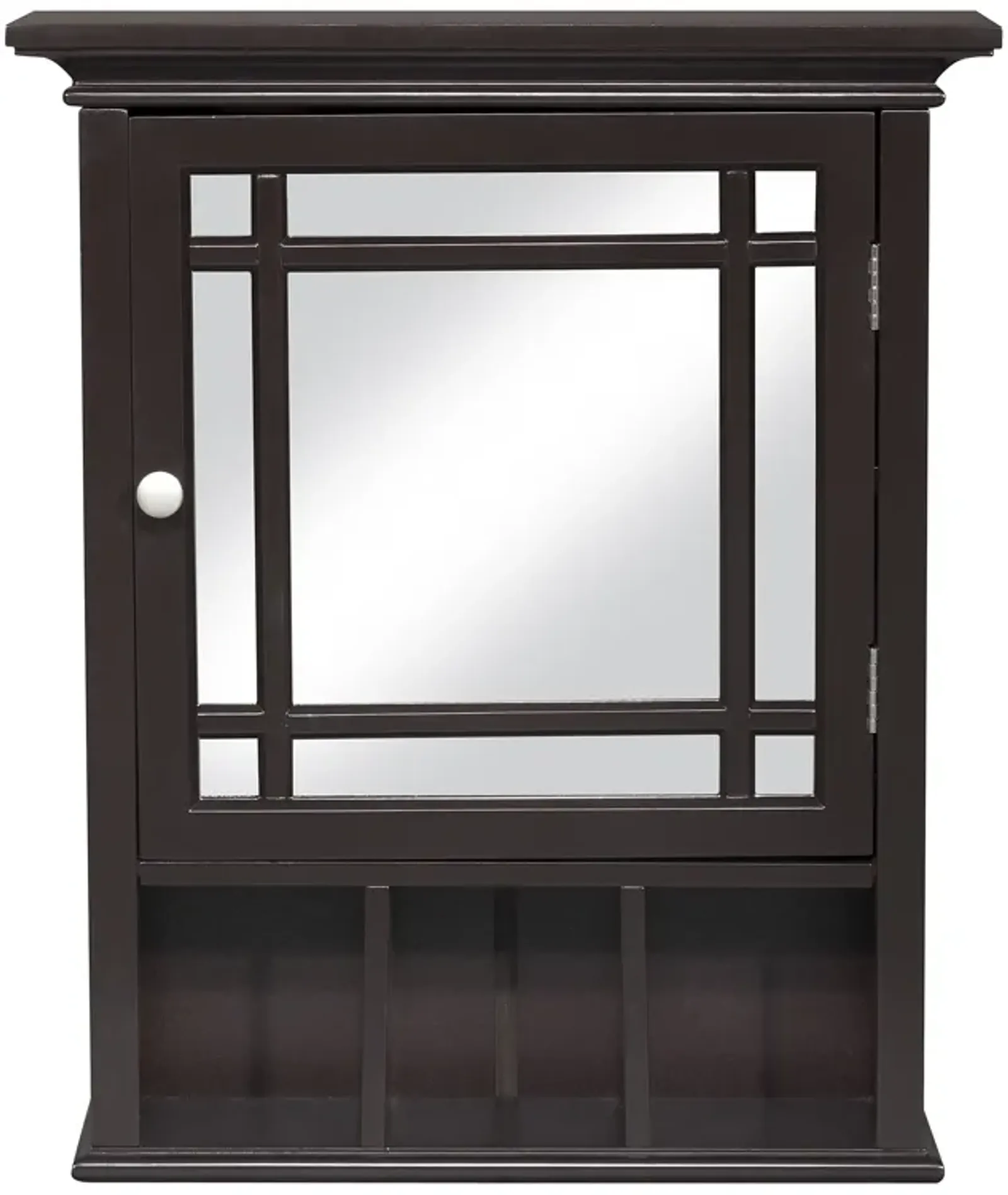 Teamson Home Neal Removable Wooden Medicine Cabinet with Mirrored Door- Espresso