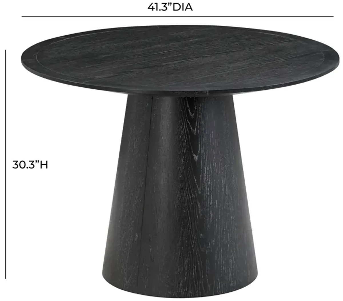 Sahara Black Oak Round Dining Table