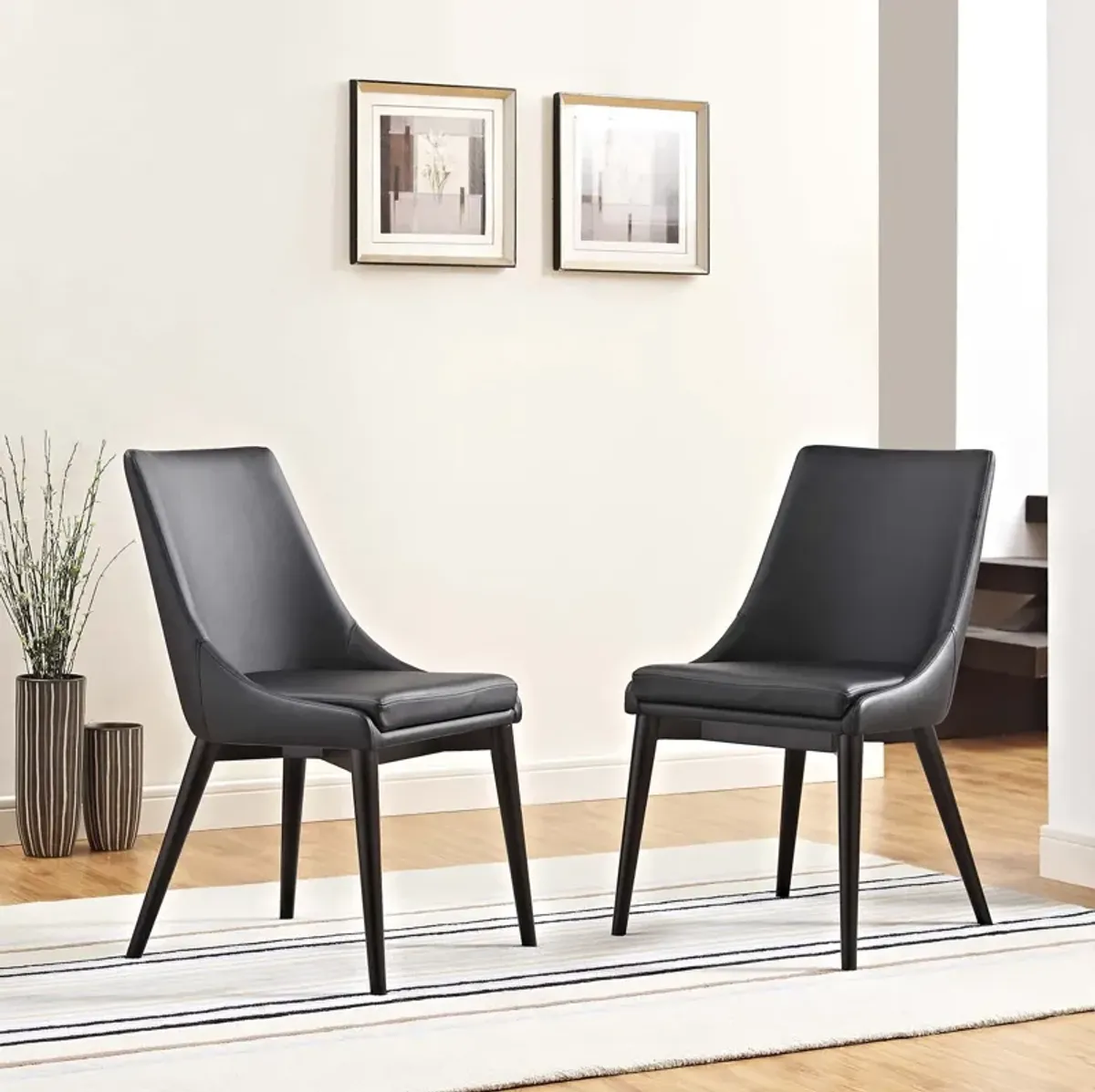 Viscount Dining Side Chair Vinyl Set of 2