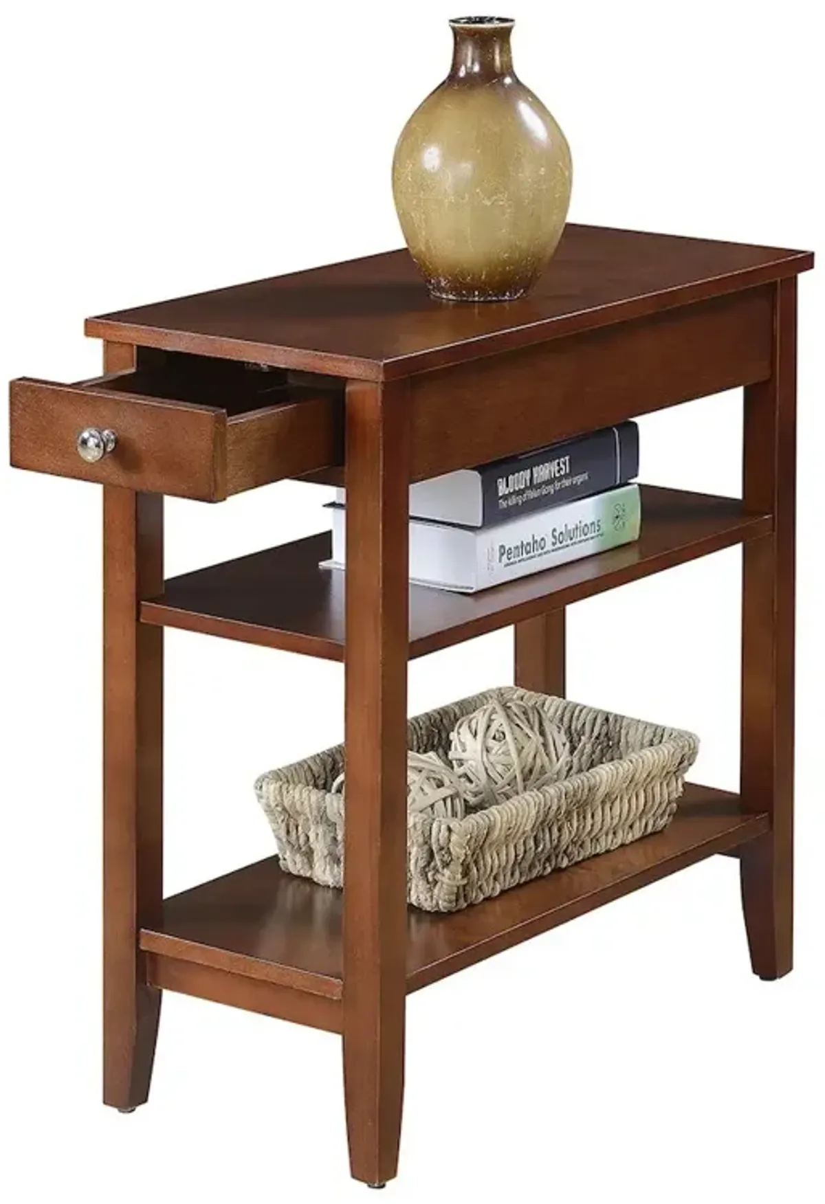 Convience Concept, Inc. American Heritage 1 Drawer Chairside End Table with Shelves