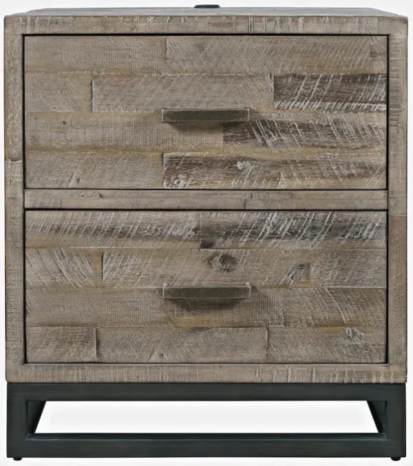 Jofran East Hampton Modern Coastal 25 Distressed Solid Wood Nightstand