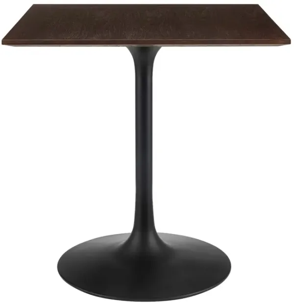 Modway - Lippa 28" Square Wood Grain Dining Table Black Cherry Walnut