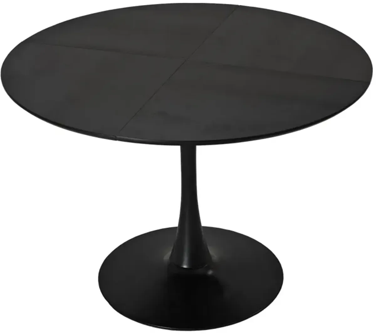 Modern Round Dining Table with Patchwork Tabletops and Metal Base