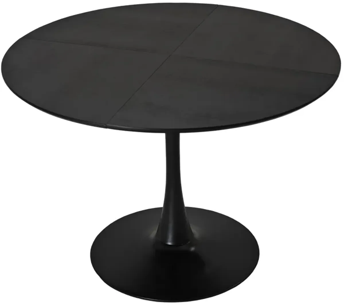 Modern Round Dining Table with Patchwork Tabletops and Metal Base