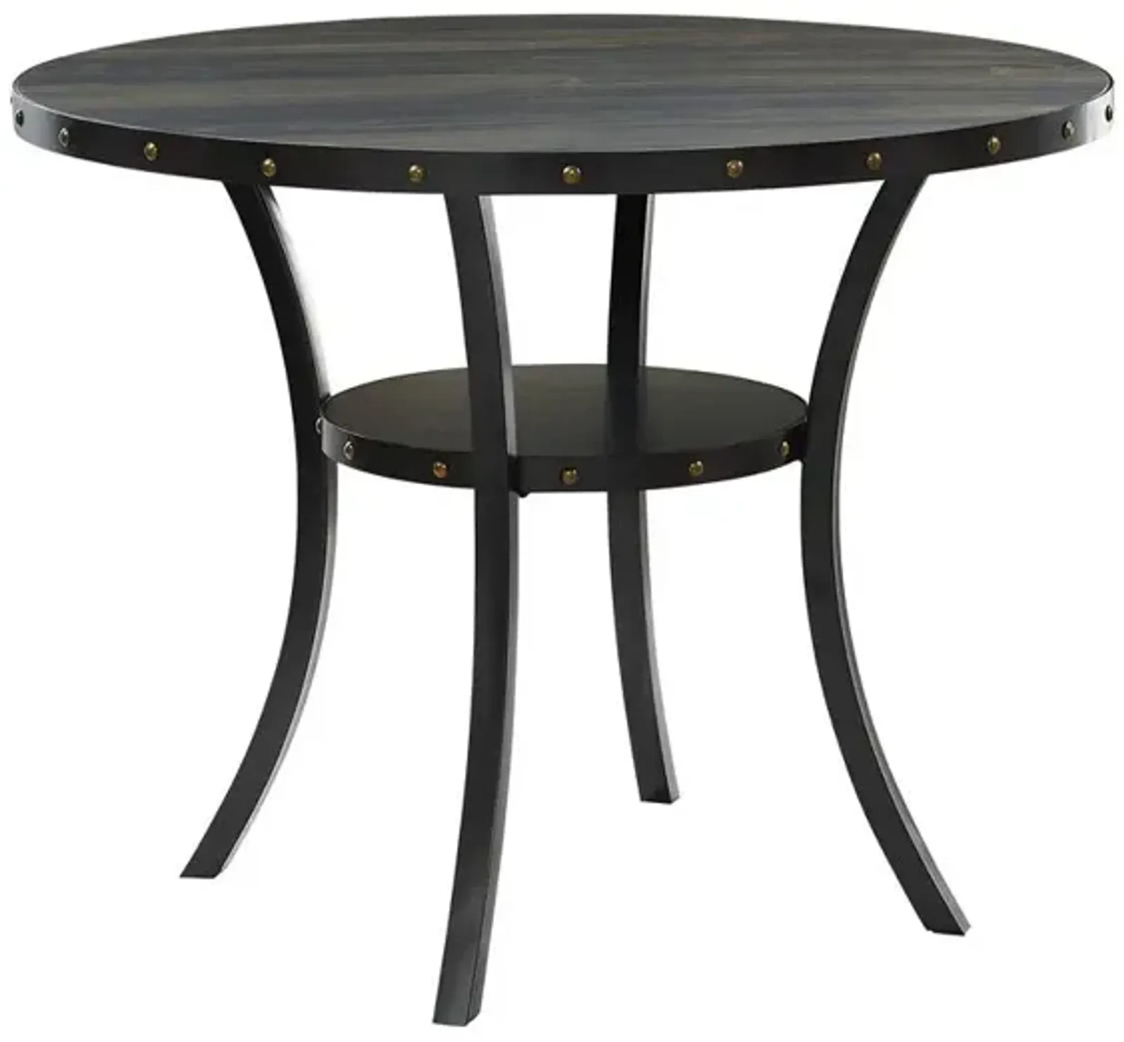 New Classic Furniture Furniture Crispin 48 Round Melamine Wood Counter Table in Gray