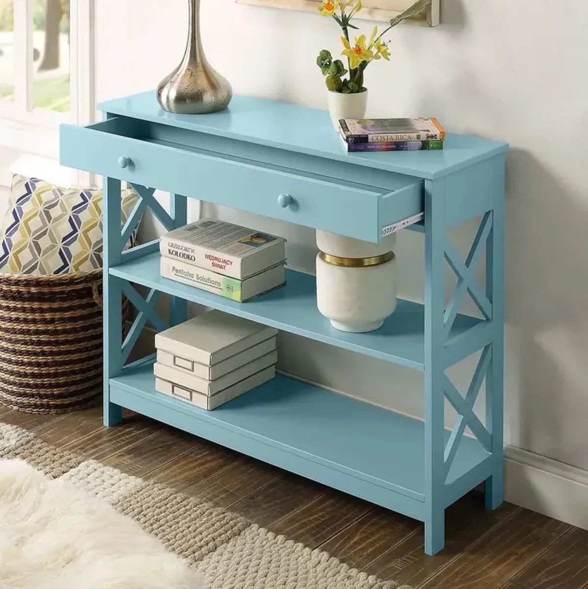 Convience Concept, Inc. Oxford 1 Drawer Console Table with Shelves