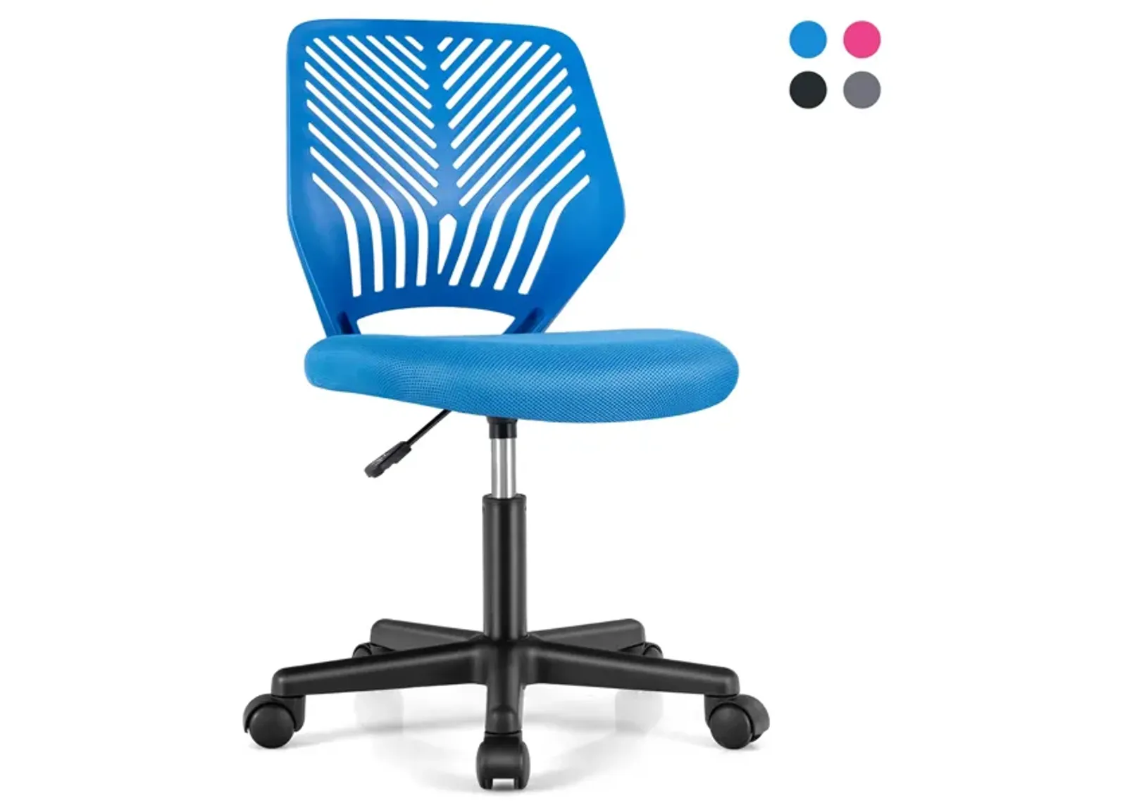 Height-adjustable Ergonomic Kids Desk Chair with Universal Casters