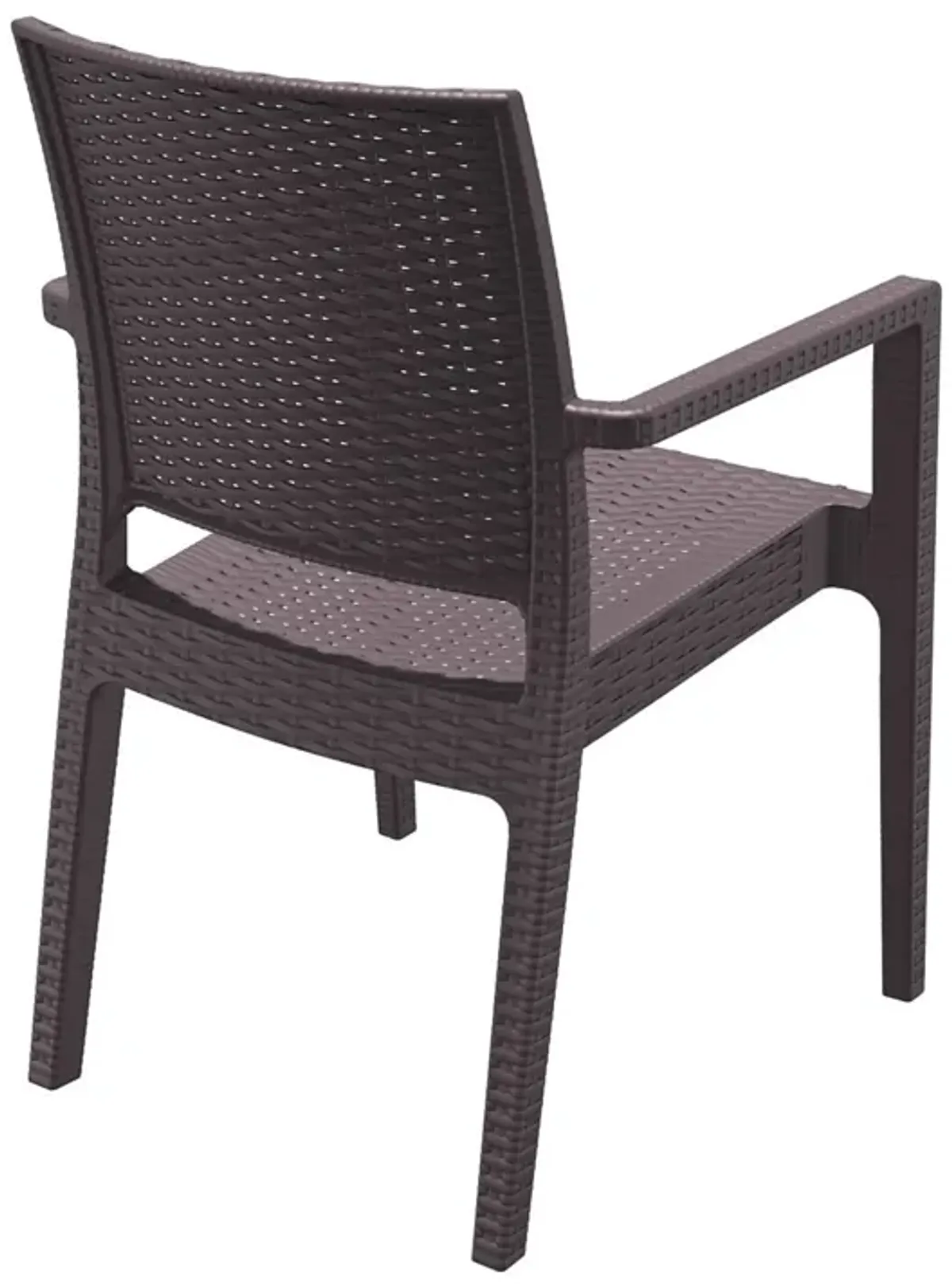 34" Gray Wickerlook Patio Stackable Dining Chair