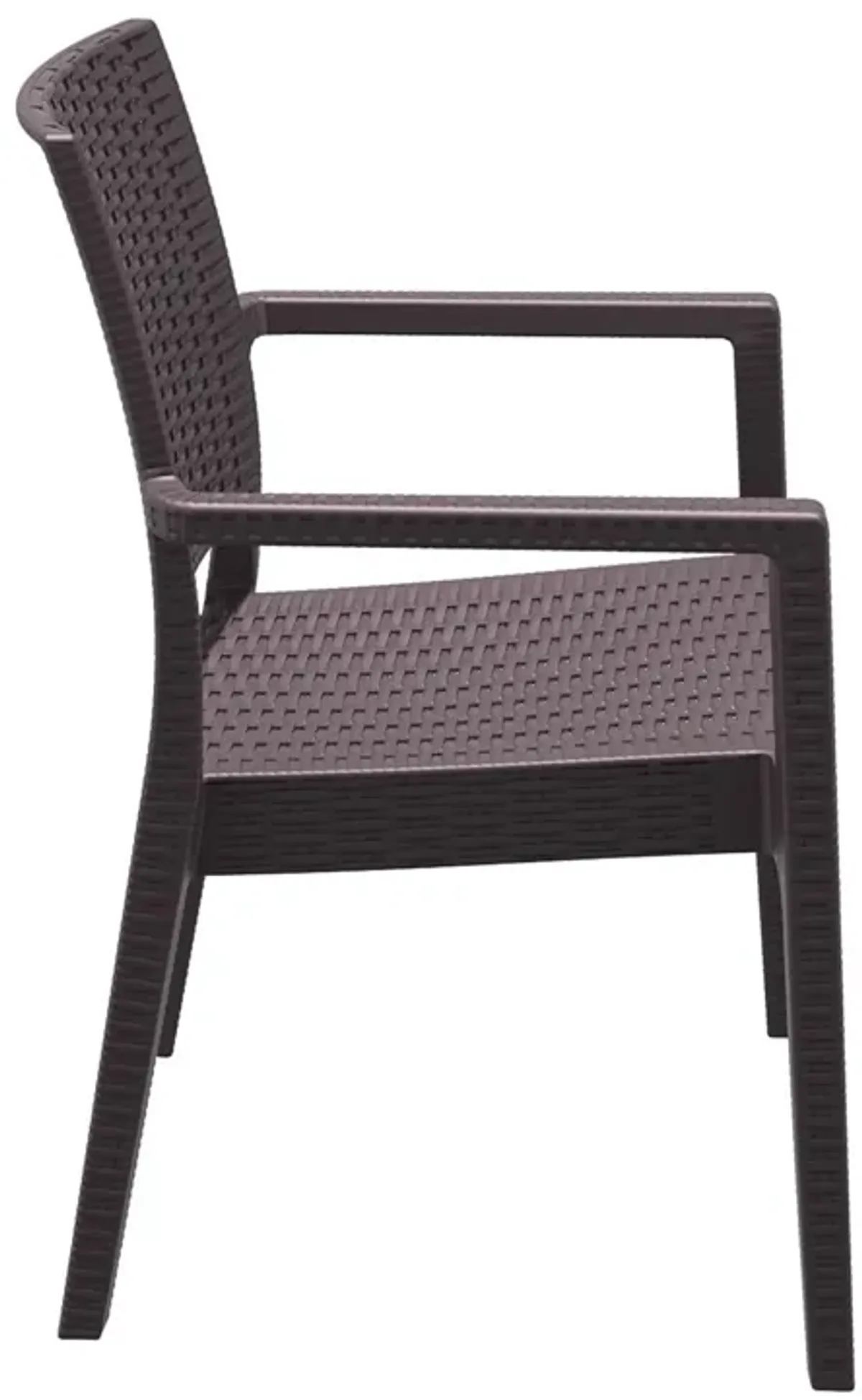 34" Gray Wickerlook Patio Stackable Dining Chair