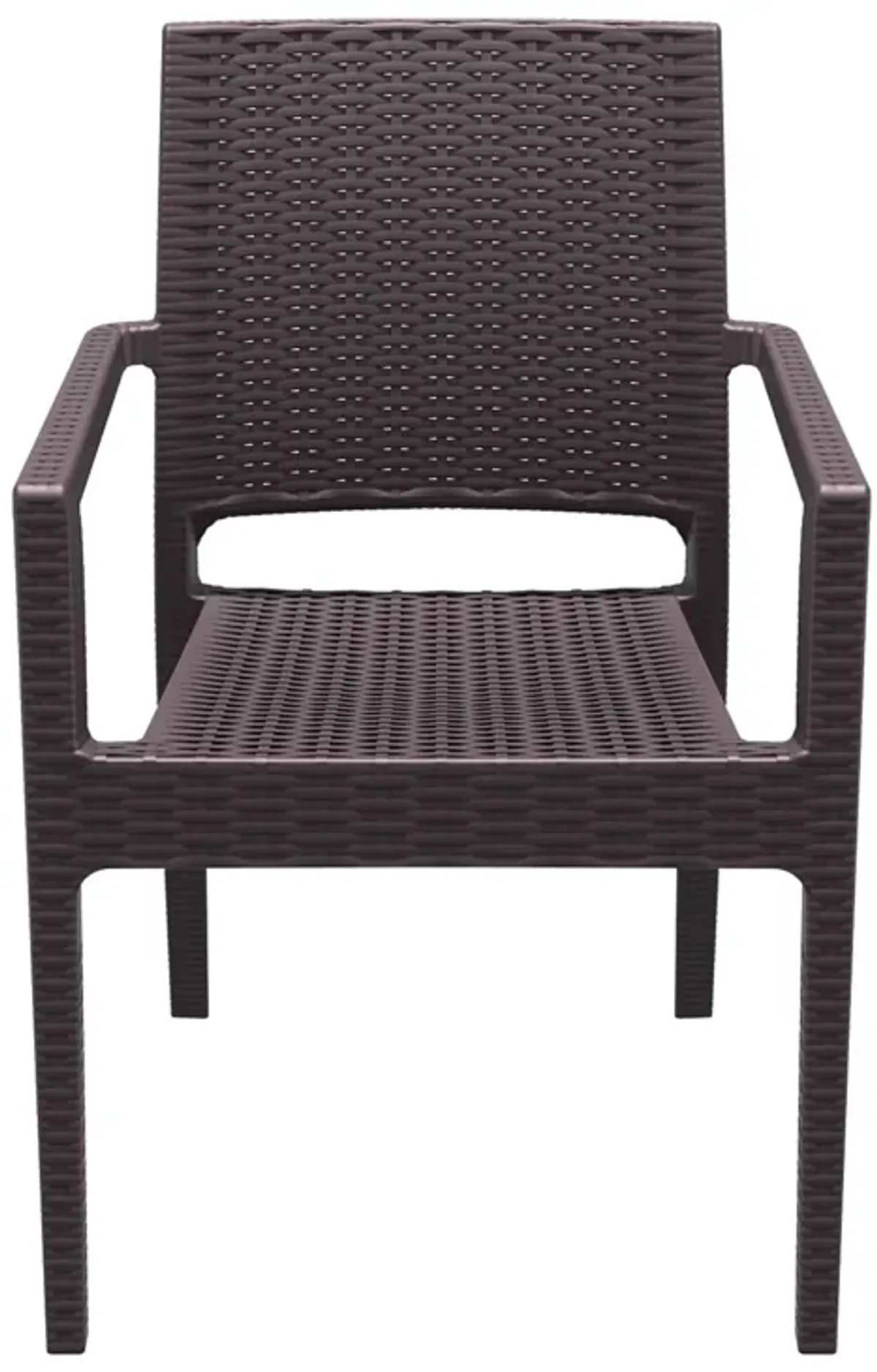 34" Gray Wickerlook Patio Stackable Dining Chair