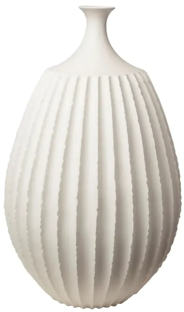 Sawtooth Vase- White Large