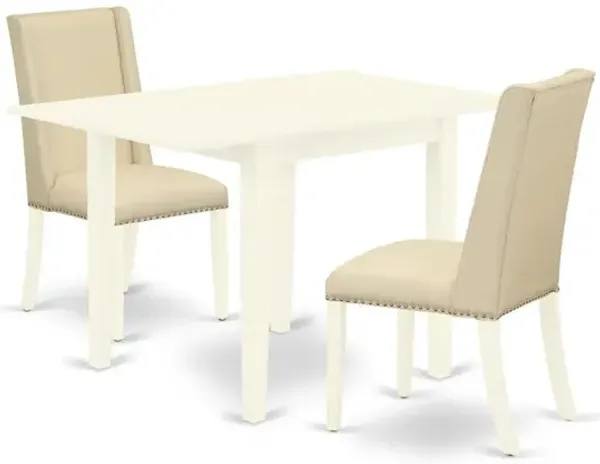 Dining Room Set Linen White, NDFL3-LWH-01