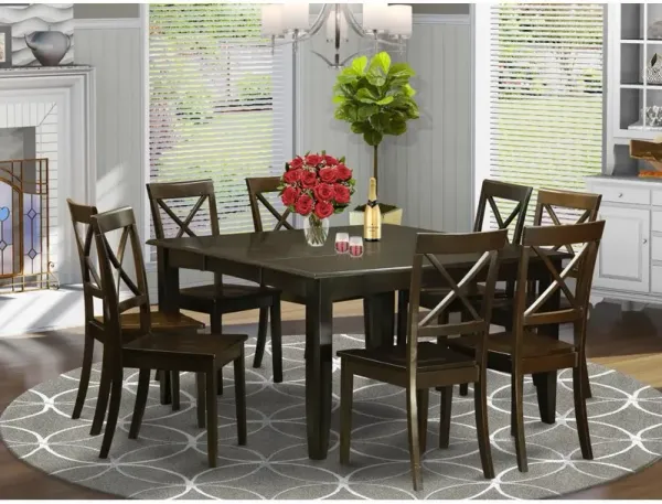 9 Pc Dining room set Kitchen Table with Leaf and 8 Dinette Chairs.