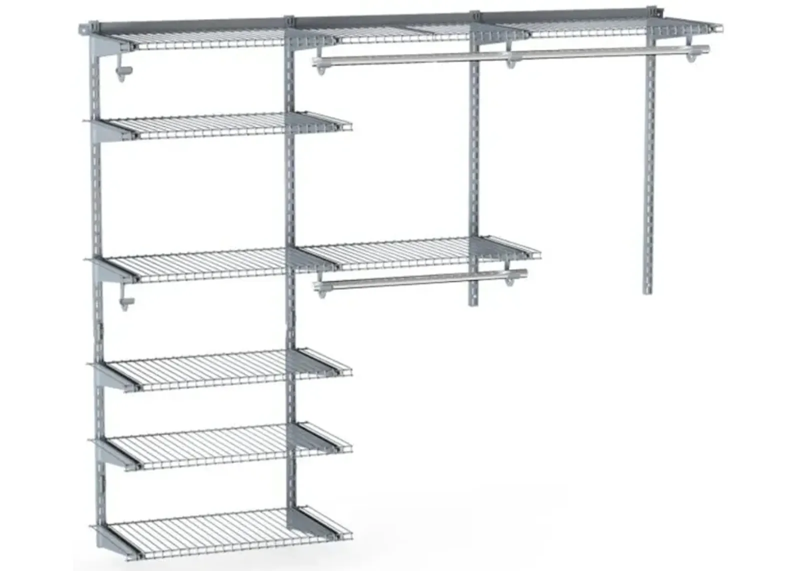 Hivvago Adjustable Closet Organizer Kit with Shelves and Hanging Rods for 4 to 6 Feet