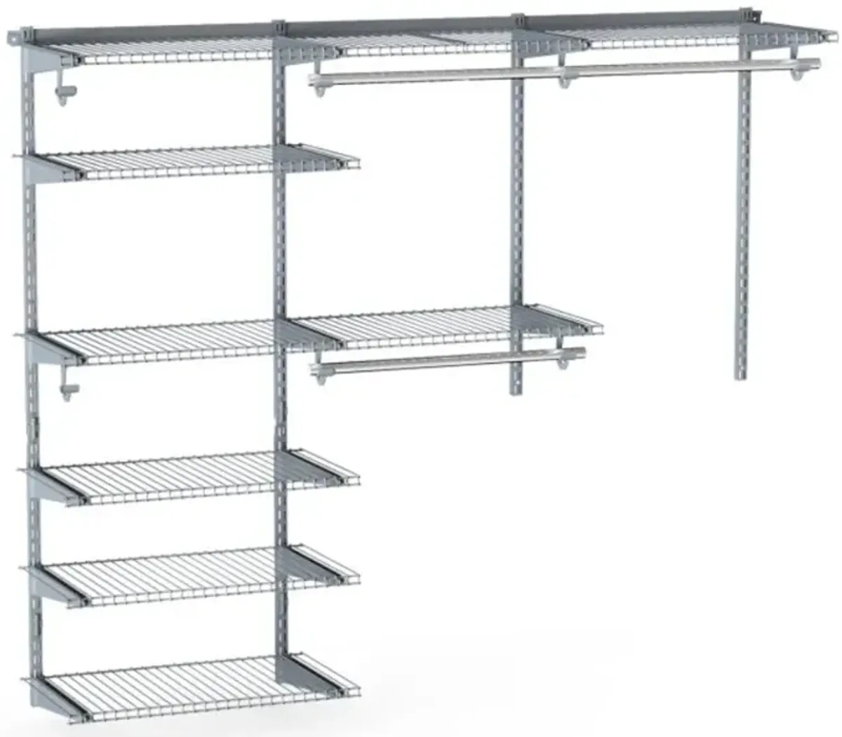 Hivvago Adjustable Closet Organizer Kit with Shelves and Hanging Rods for 4 to 6 Feet