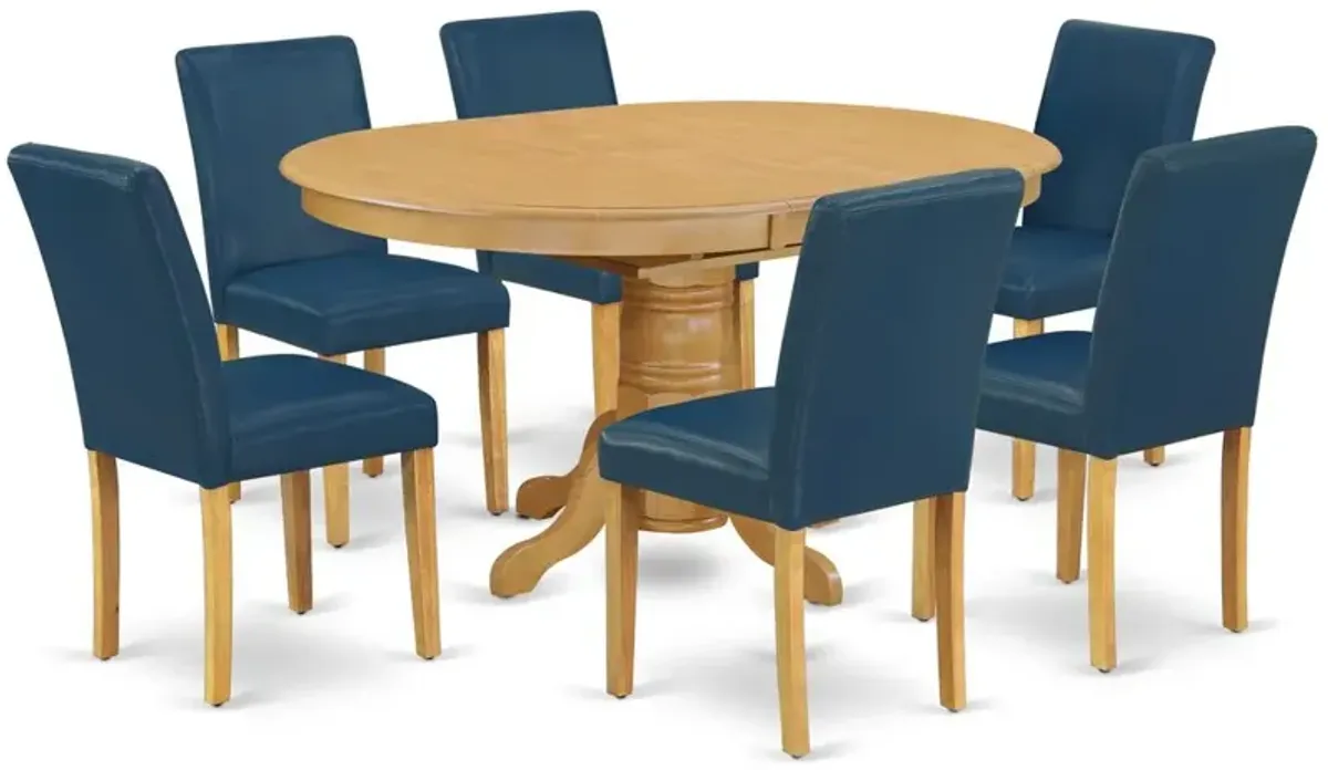 Dining Room Set Oak, AVAB7-OAK-55