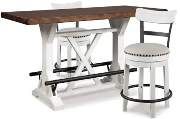 Valebeck Counter Height Dining Table and 2 Barstools