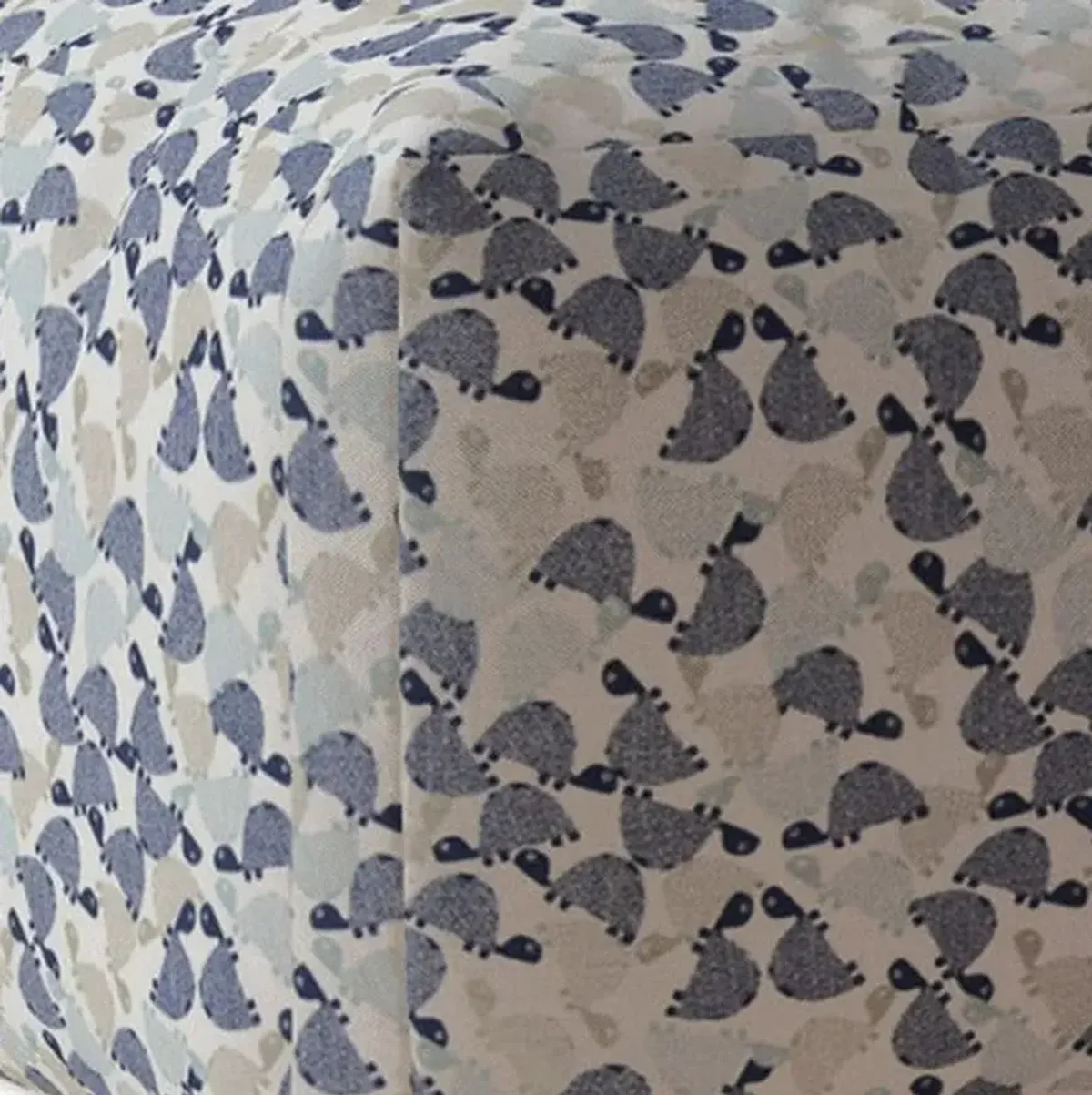 Homezia 17" Beige Cotton Animal Print Pouf Ottoman