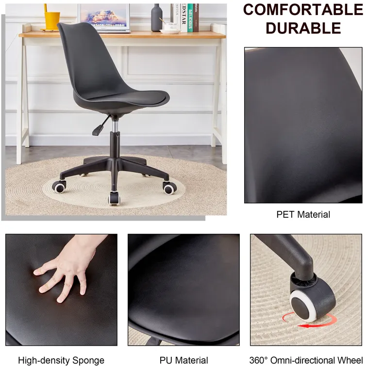 Hivvago Home and Office Height Adjustable Armless Swivel Gaming Chair