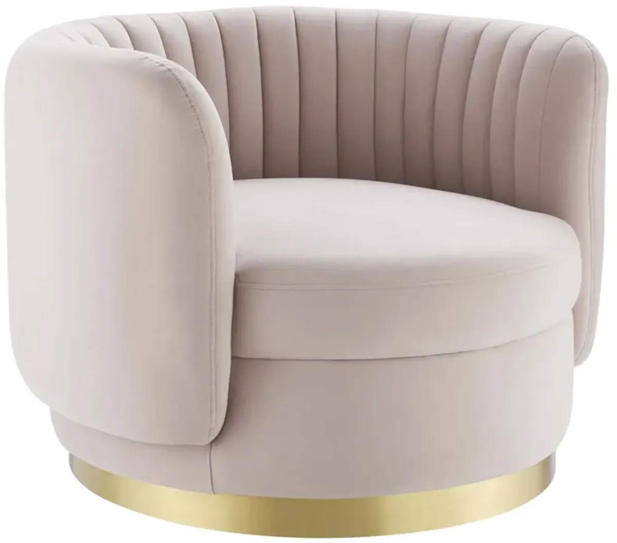 Embrace Tufted Performance Velvet Swivel Chair