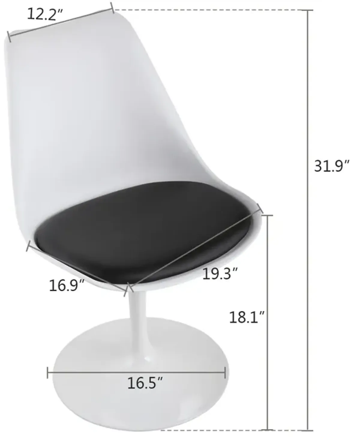 Jaxpety Tulip Swivel Chair White