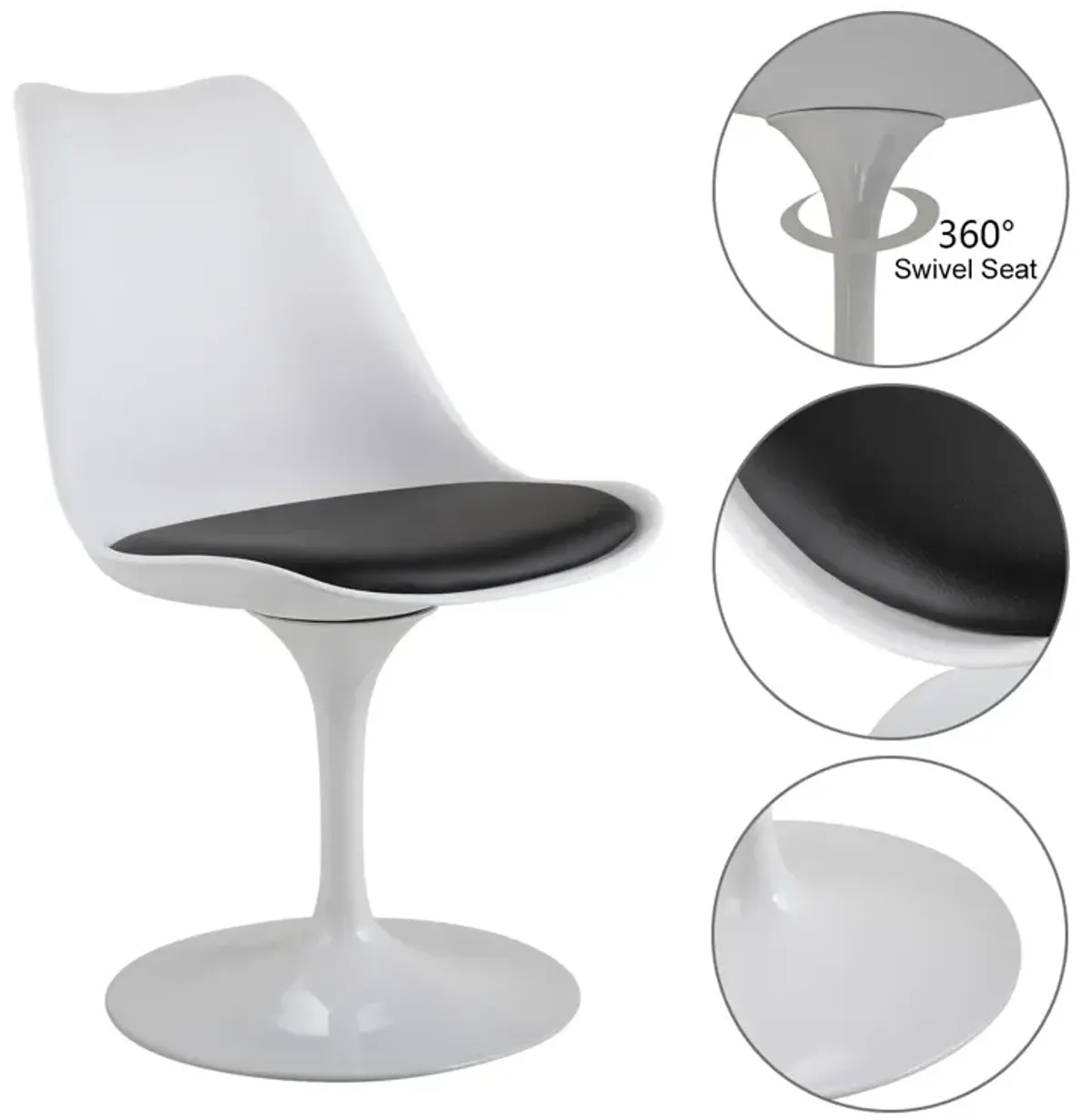 Jaxpety Tulip Swivel Chair White