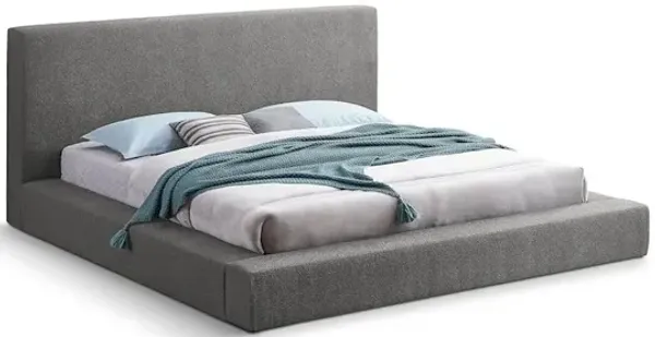 Meridian Furniture Terra Grey Boucle Fabric Queen Bed