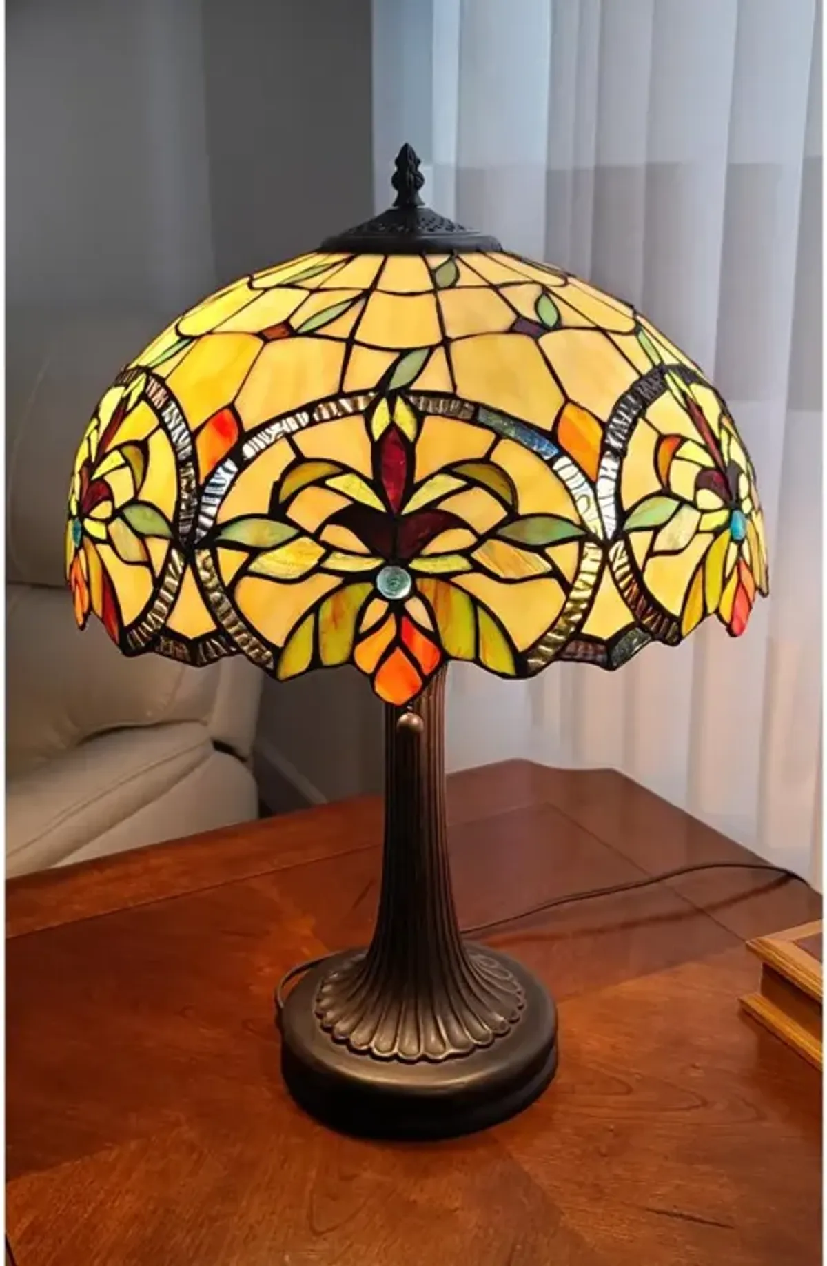Hivvago 23" Dark Brown Metal Two Light Candlestick Table Lamp With White Shade