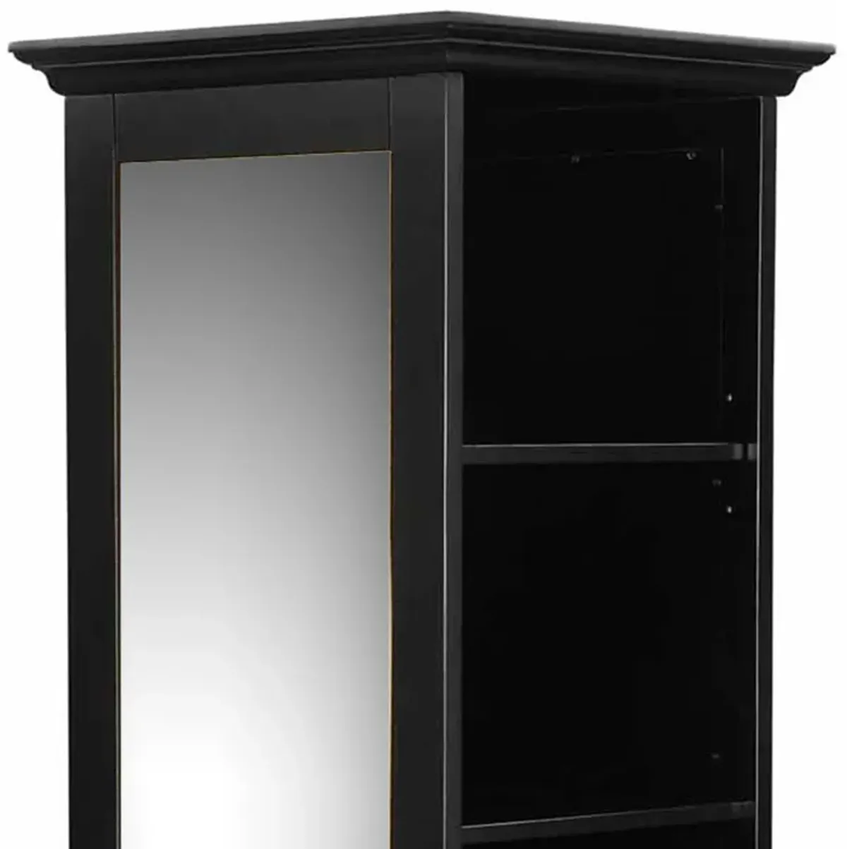 Traditional Style Wooden Accent Cabinet, Black-Benzara